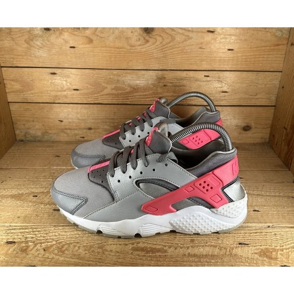 NIKE Huarache Run GS 654280-006 Athletic Shoes Grey/Pink Size 6Y Womens 7.5 - Picture 4 of 8